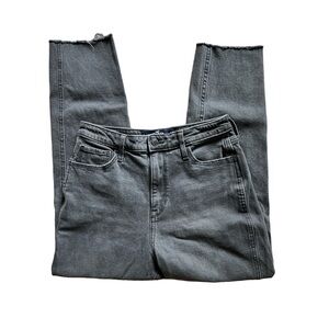 Ultra High Rise Black Gray Washed Out Mom Jeans
